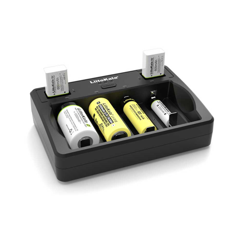 картинка Зарядное устройство LiitoKala Lii-D4, 4 слота, Li-Ion/IMR/NiMH/NiCd/9В от магазина "мир Электроники"