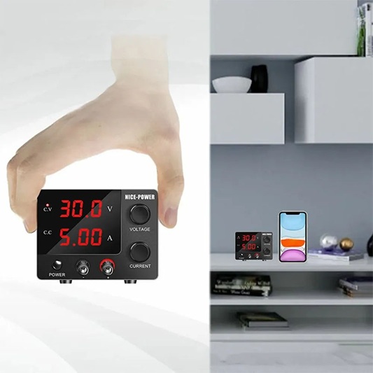 картинка Блок питания NICE-POWER mini SPS-E3010, 15В/10А, 30В/5А 2 индикатора, черный от магазина "мир Электроники"
