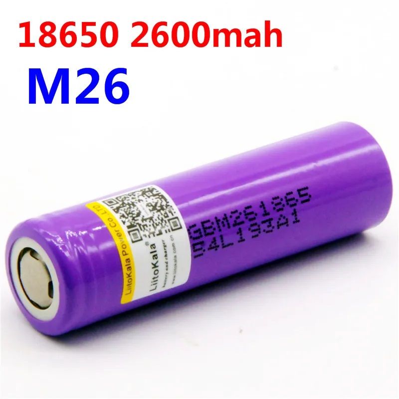 картинка Li-Ion аккумуляторы LiitoKala M26 18650 2600 мАч. 10А от магазина "мир Электроники"