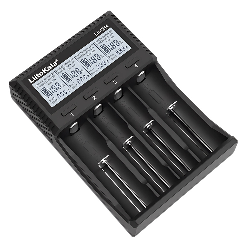 картинка Зарядное устройство LiitoKala Lii-CH4, 4 слота, Li-Ion/IMR/LiFePO4/NiMH/NiCd от магазина "мир Электроники"