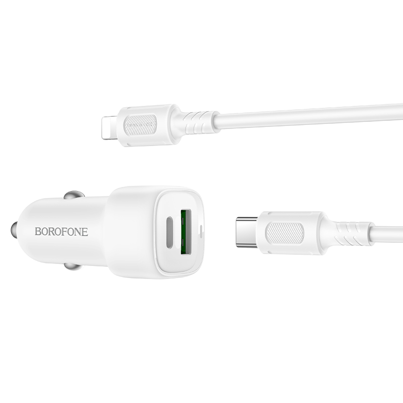 картинка Зарядное устр-во автомобильное BOROFONE BZ34B, USB Type-C, PD 20, шнур IP от магазина "мир Электроники"