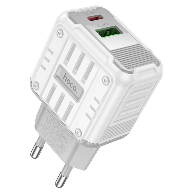 картинка Зарядное устройство HOCO C135A QC 3.0, PD 20W, USB USB-C. Шнур Type-C/Type-C от магазина "мир Электроники"