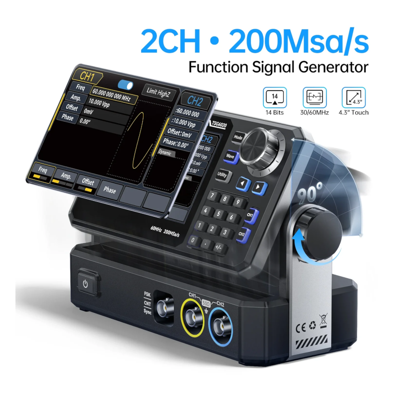 картинка Генератор сигналов FNIRSI TSG6020 Signal Generator, 2 канала, до 60 МГц от магазина "мир Электроники"