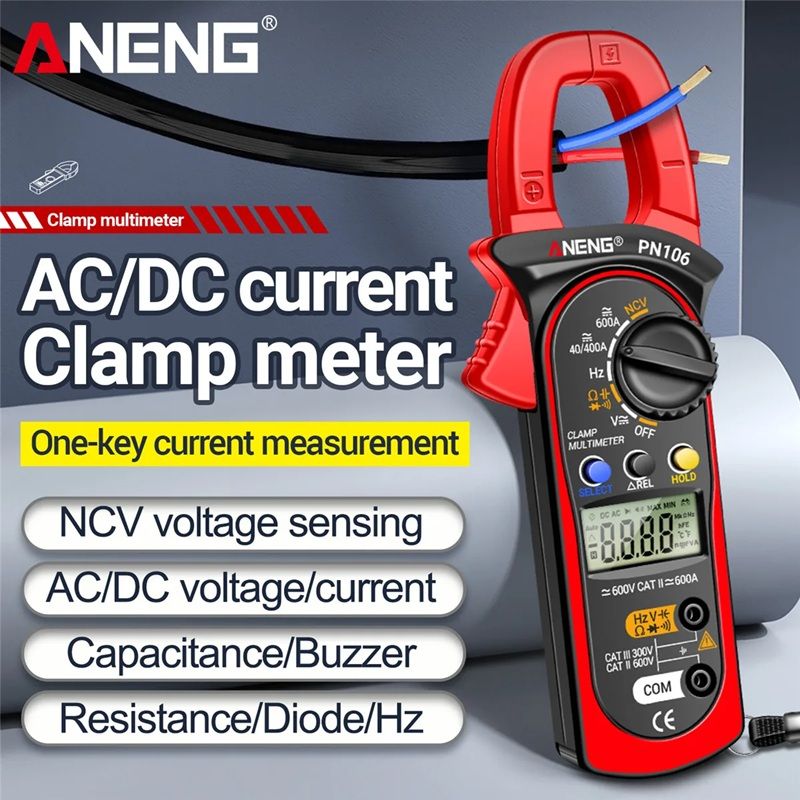 картинка Токовые клещи ANENG PN106 4000 до 600 А (AC, DC) мультиметр от магазина "мир Электроники"