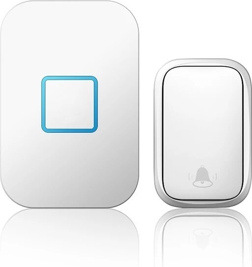 картинка Звонок беспроводной CACAZI FA88, 60 мелодий с индукционной кнопкой, до 150 м, белый от магазина "мир Электроники"