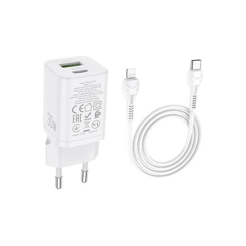 картинка Зарядное устройство HOCO N13, 30 Вт, QC 3.0, USB, Type-C, IP от магазина "мир Электроники"