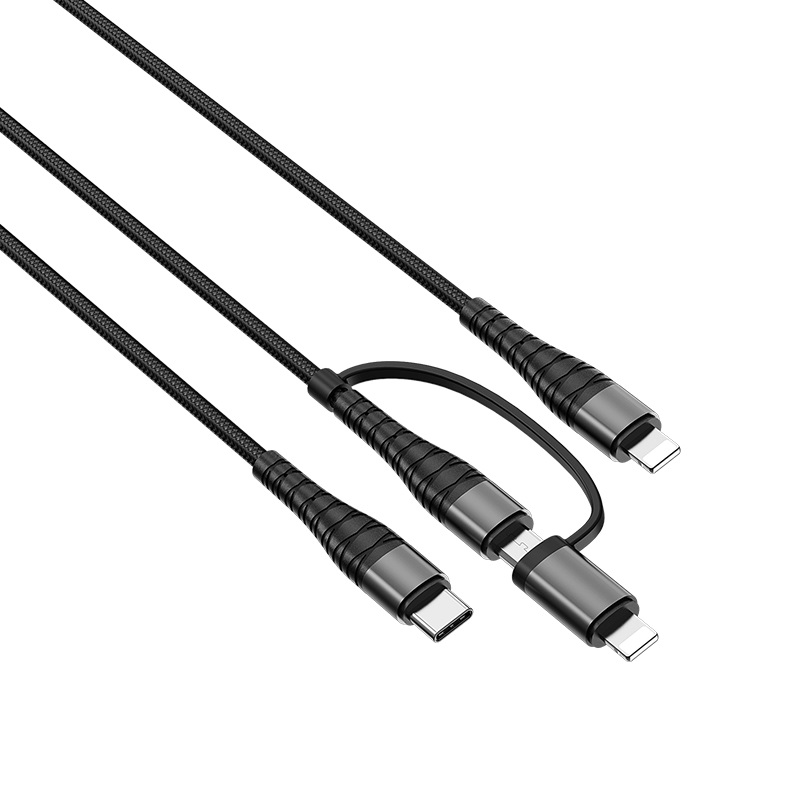 картинка Шнур Borofone BX32, 4 в 1, Ligtning+Микро+Type-C, 5 A, 1 м от магазина "мир Электроники"