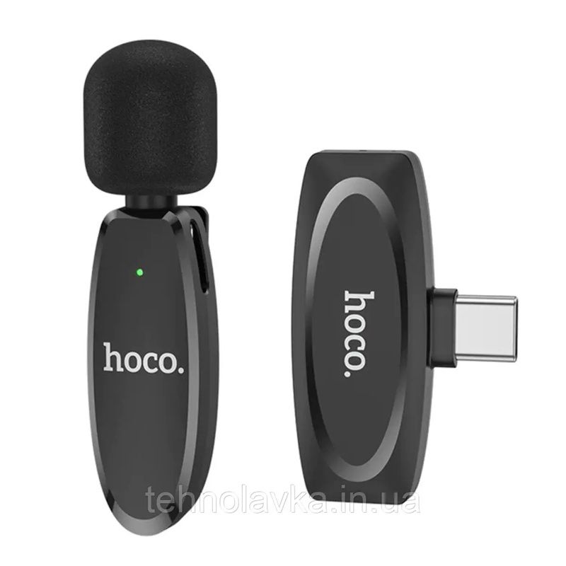 картинка Микрофон петличка беспроводной HOCO L15 Type-C, до 6 ч от магазина "мир Электроники"