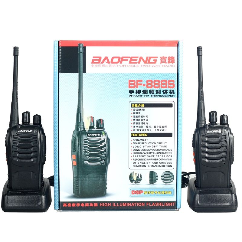 картинка Рация Baofeng BF-888S 400-470 МГц, 16 каналов, 5 Вт, комплект 2 шт. с гарнитурой от магазина "мир Электроники"