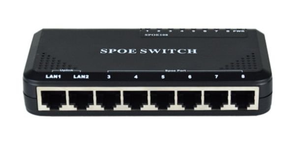 картинка POE коммутатор развитвитель Ethernet на 6 сетевых IP-камер от магазина "мир Электроники"