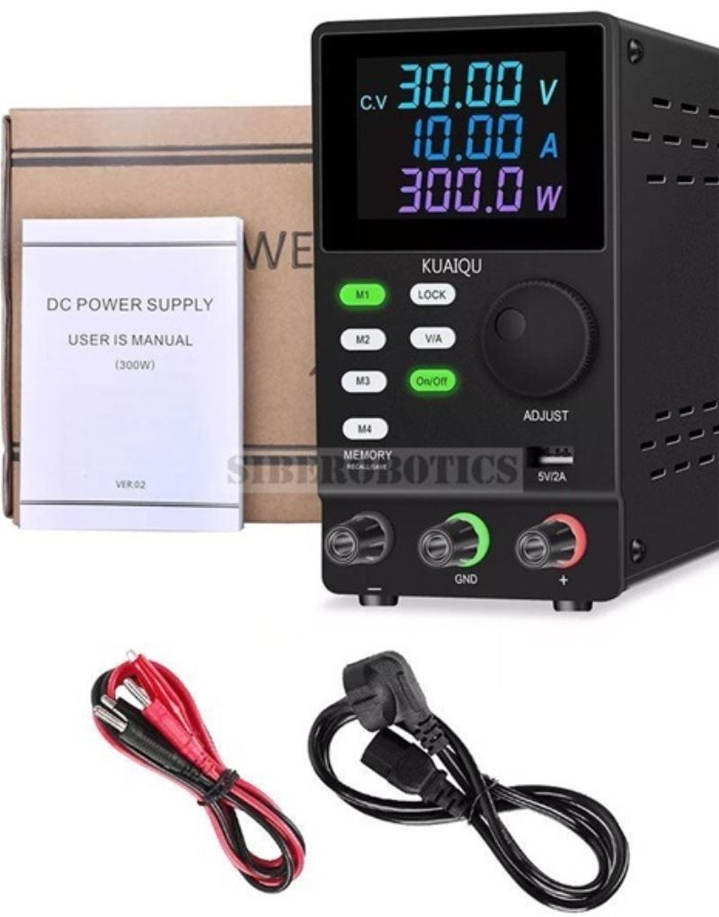 картинка Блок питания KUAIQU SPPS3010D RS232, 0-30В/10А, память, USB, черный от магазина "мир Электроники"