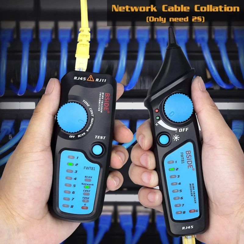 картинка Сетевой профессиональный тестер BSIDE FWT81, RJ45, RJ11, LAN + батарейки от магазина "мир Электроники"