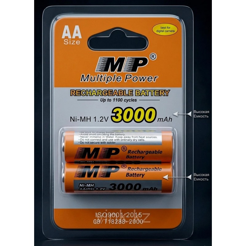 картинка Аккумуляторы MP Multiple Power 3000 мАч, AA Ni-MH 1.2В, 2 шт.  блистер от магазина "мир Электроники"