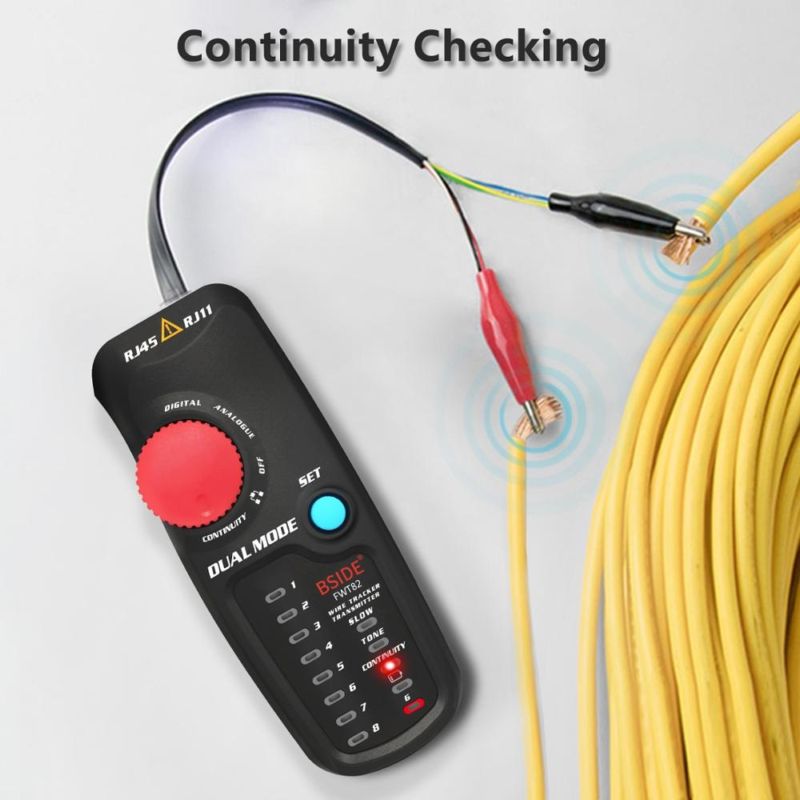 картинка Сетевой профессиональный тестер BSIDE FWT82, RJ45, RJ11, LAN + батарейки от магазина "мир Электроники"
