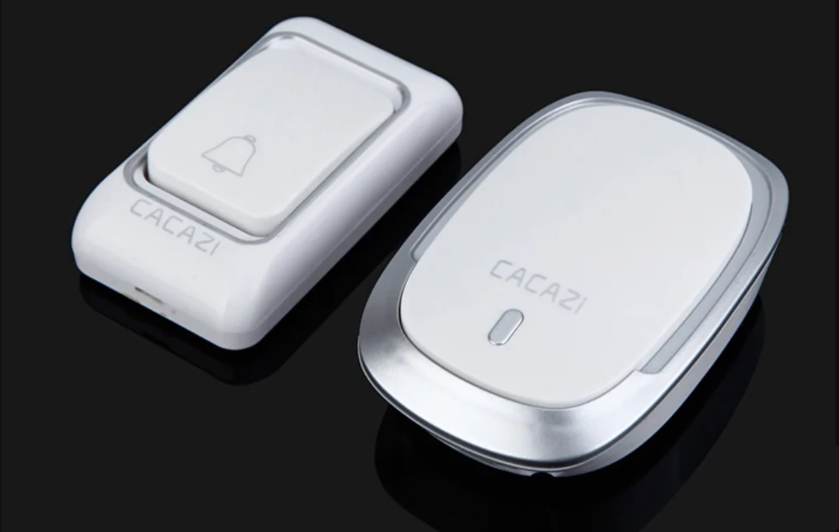 картинка Звонок беспроводной CACAZI CFA80 AC, 58 мелодий, до 300 м черный от магазина "мир Электроники"