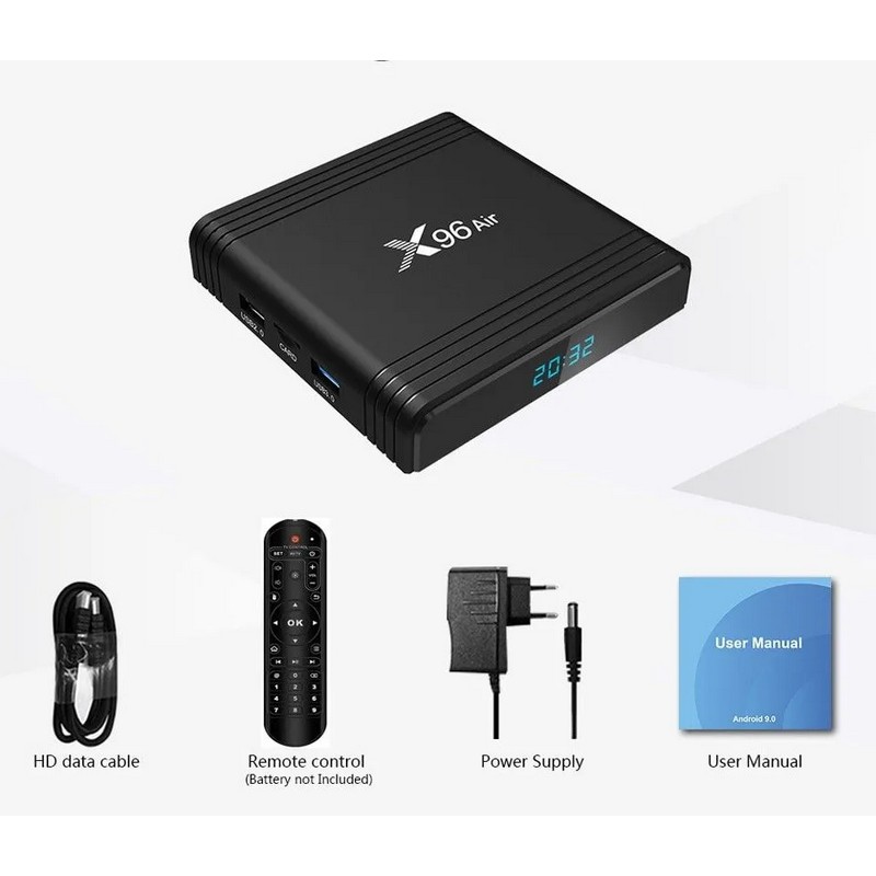 картинка TV Box X96 Air, S905X3, 2/16 ГБ, Android 9. от магазина "мир Электроники"