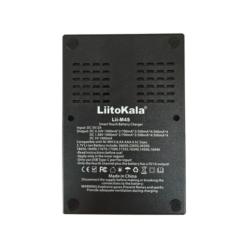 картинка Зарядное устройство LiitoKala Lii-M4S+(U1), 4 слота, Li-ion/Ni-HM + зарядка от магазина "мир Электроники"