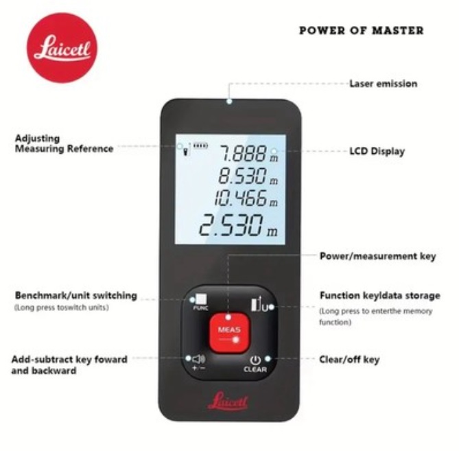 картинка Лазерный дальномер Laicetl E-70, 70 м, аккумулятор от магазина "мир Электроники"