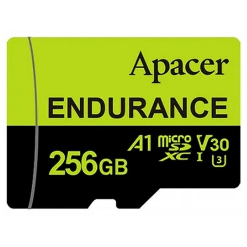 картинка SD карта Apacer AP256GEDM1D05-R, MicroSDXC 256GB с адаптером от магазина "мир Электроники"