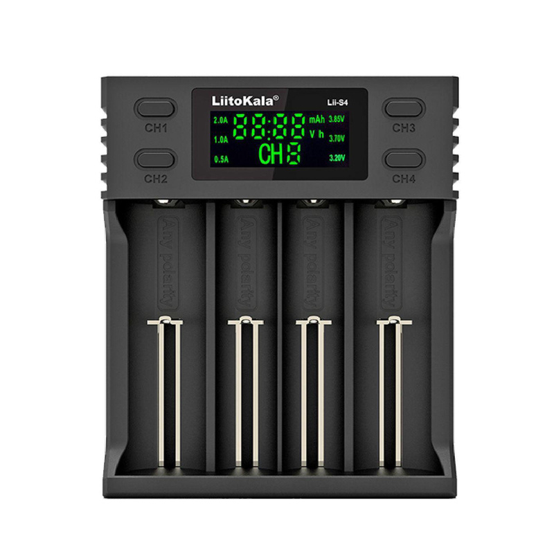 картинка Зарядное устройство LiitoKala Lii-S4, 4 слота, Li-Ion/IMR/LiFePO4/NiMH/NiCd от магазина "мир Электроники"