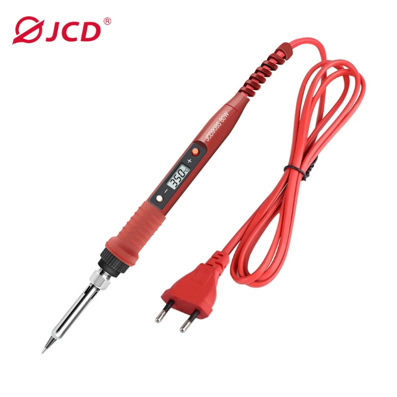картинка Паяльник JCD908S 220В 80Вт с цифровым терморегулятором в коробке от магазина "мир Электроники"