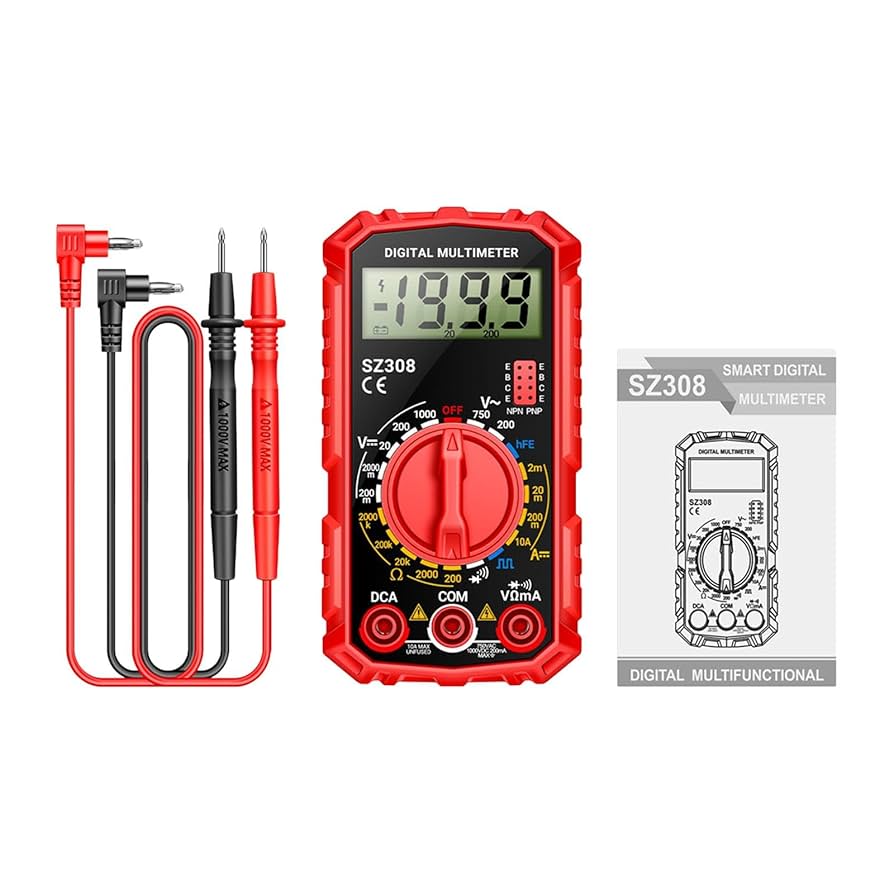 картинка Мультиметр тестер цифровой ANENG SZ308 красный от магазина "мир Электроники"