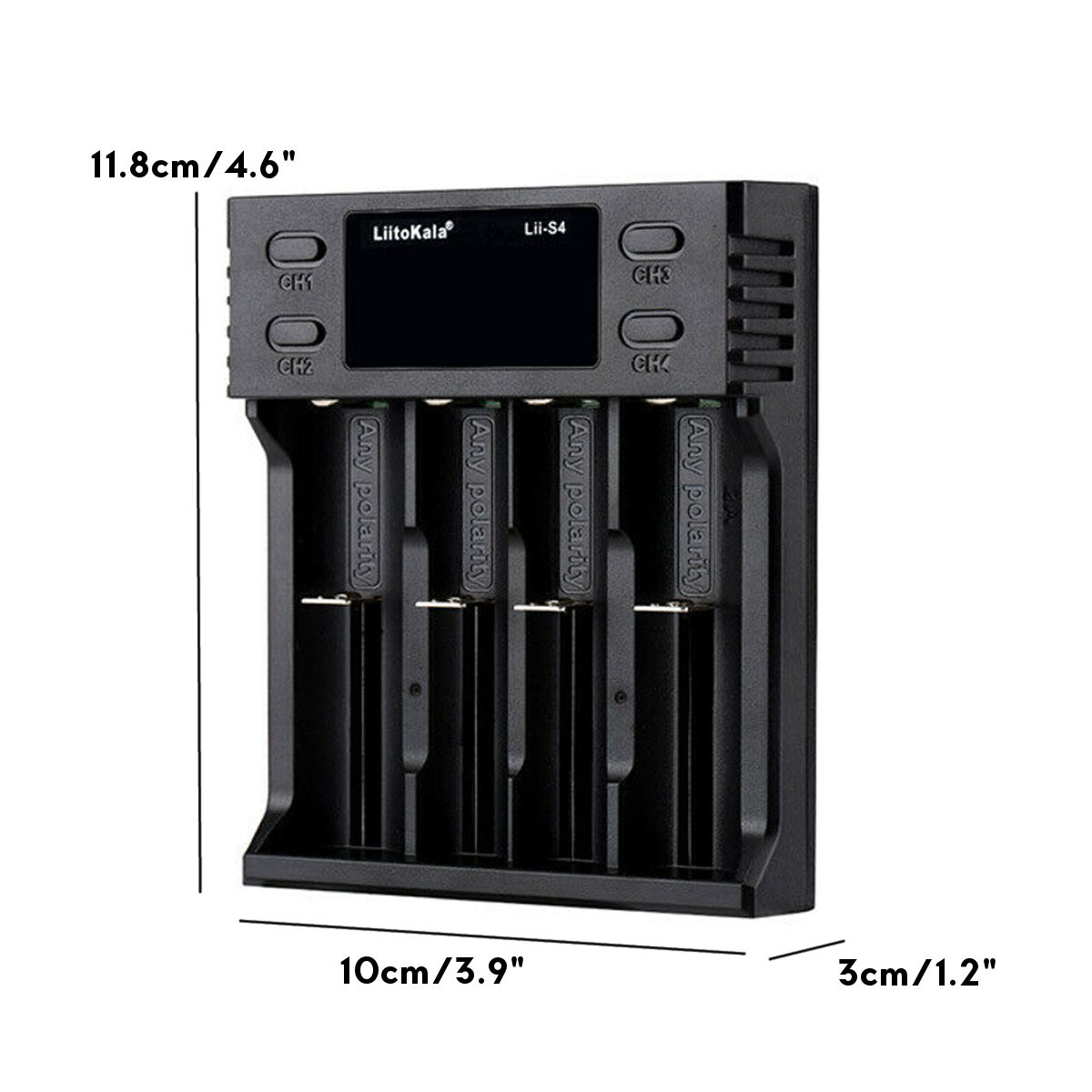 картинка Зарядное устройство LiitoKala Lii-S4, 4 слота, Li-Ion/IMR/LiFePO4/NiMH/NiCd от магазина "мир Электроники"