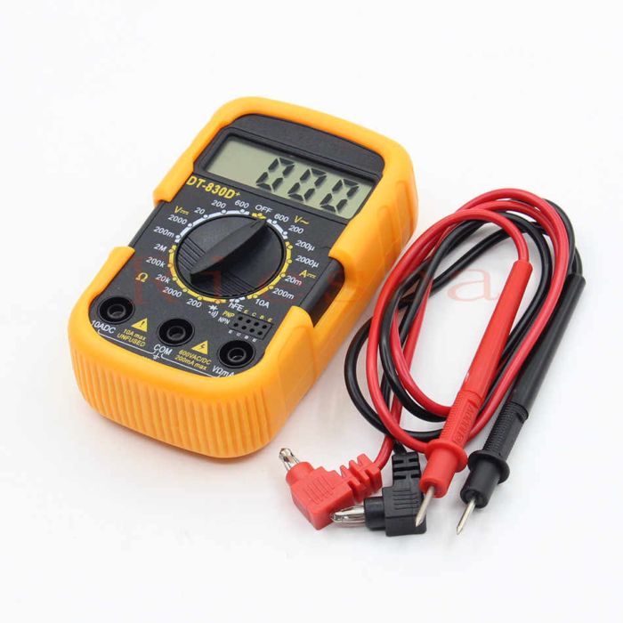 картинка Мультиметр тестер цифровой мини DT-830D+ многофункциональный от магазина "мир Электроники"