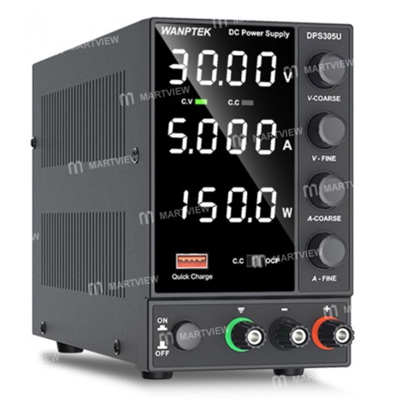 картинка Блок питания Wanptek DPS305U 0-30В/5А, 4 разряда, черный от магазина "мир Электроники"