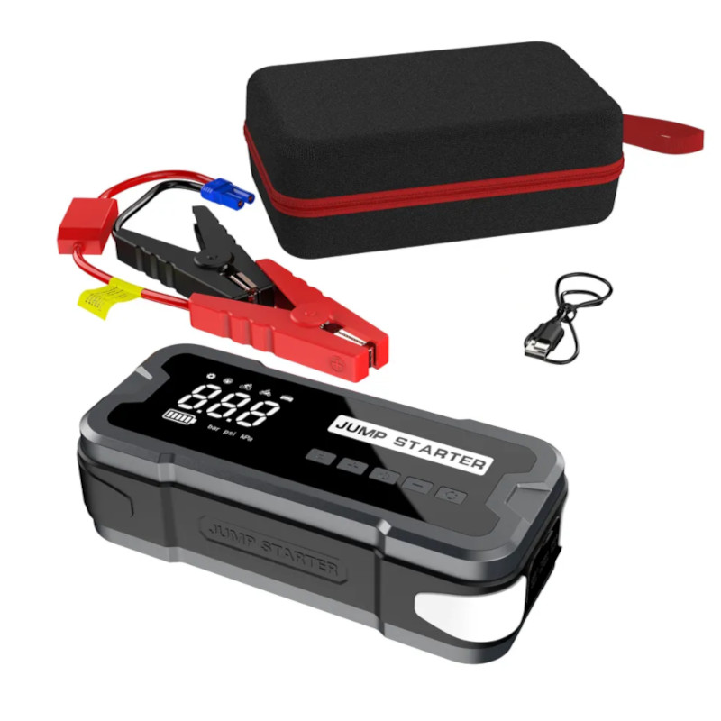 картинка Jump Starter 4000A+компрессор (бензин до 8л, дизель до 6л) от магазина "мир Электроники"