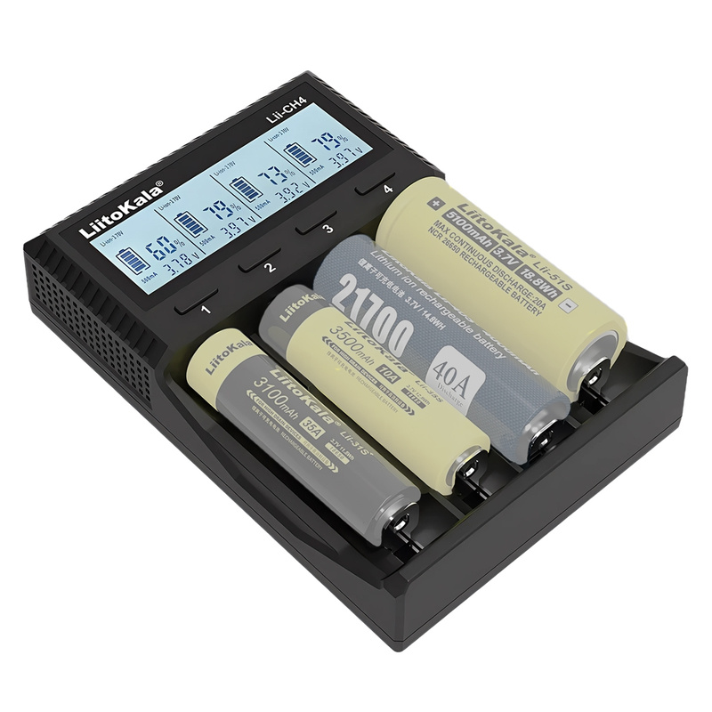 картинка Зарядное устройство LiitoKala Lii-CH4, 4 слота, Li-Ion/IMR/LiFePO4/NiMH/NiCd от магазина "мир Электроники"
