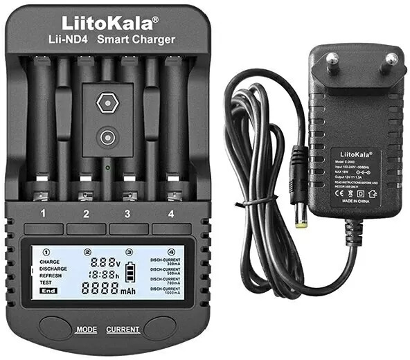 картинка Зарядное устройство LiitoKala Lii-ND4, 4 слота, Li-ion/Ni-HM от магазина "мир Электроники"