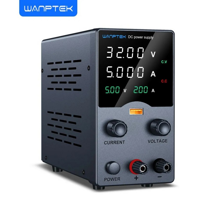 картинка Блок питания Wanptek GA305H, 0-32В/5А, LED 4 разряда, USB В/А, черный от магазина "мир Электроники"