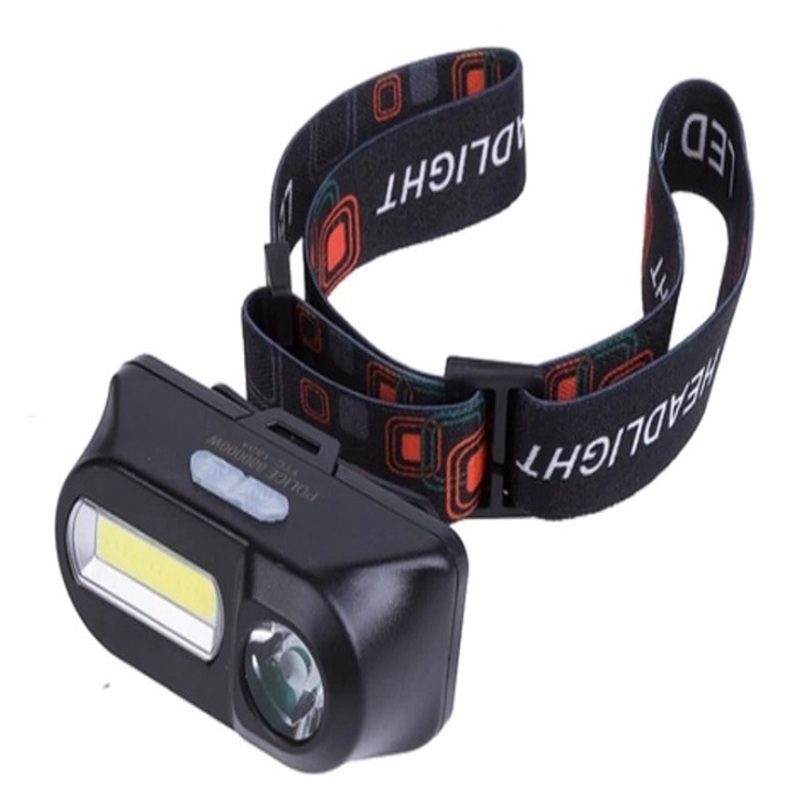 картинка Фонарик налобный KX-1804 аккумуляторный, 2 лампы от магазина "мир Электроники"