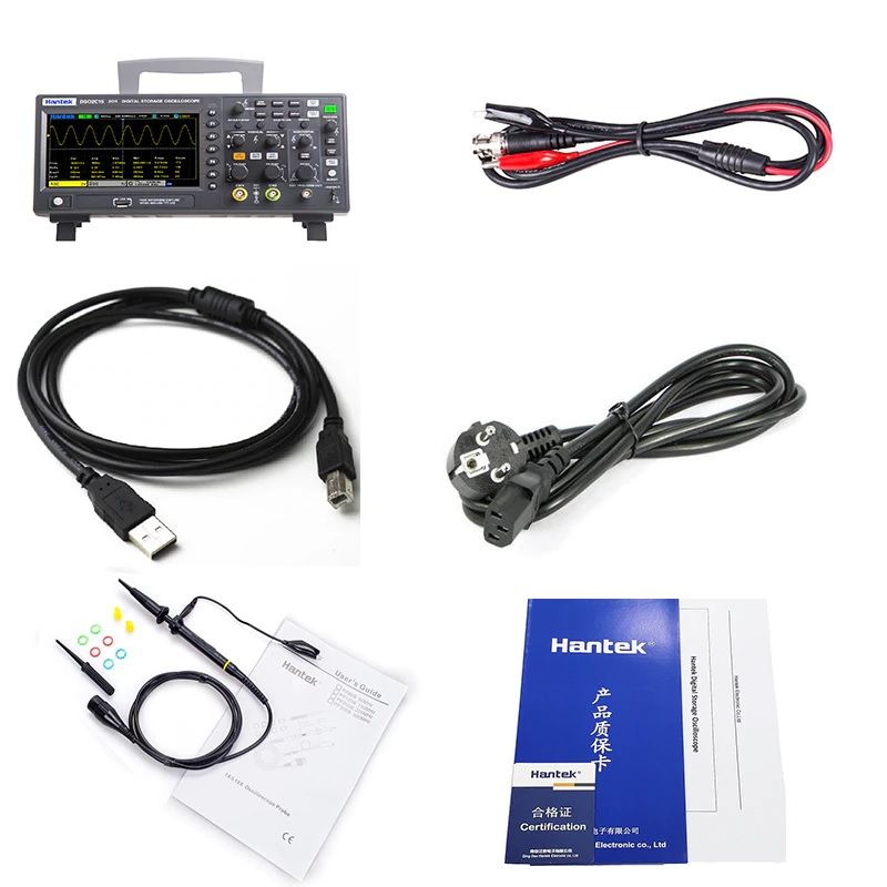 картинка Осциллограф профессиональный Hantek DSO 2D15 до 150 мГц, 2 канала, генератор от магазина "мир Электроники"