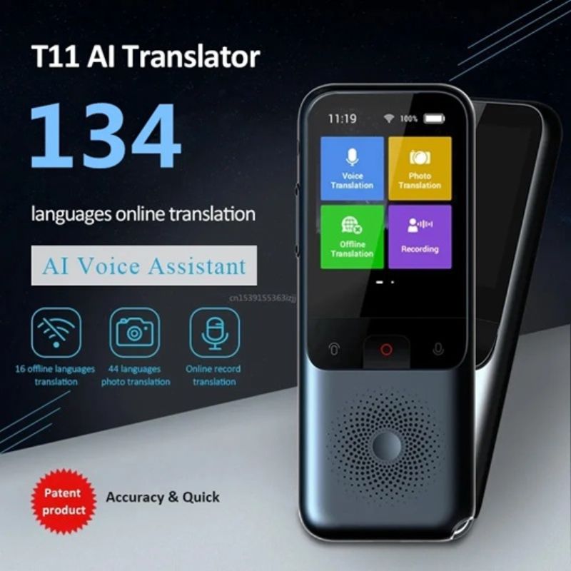 картинка Переводчик AI T11, WIFI Android 7, 2/8 ГБ, 138/14 языков, 1500 мАч от магазина "мир Электроники"