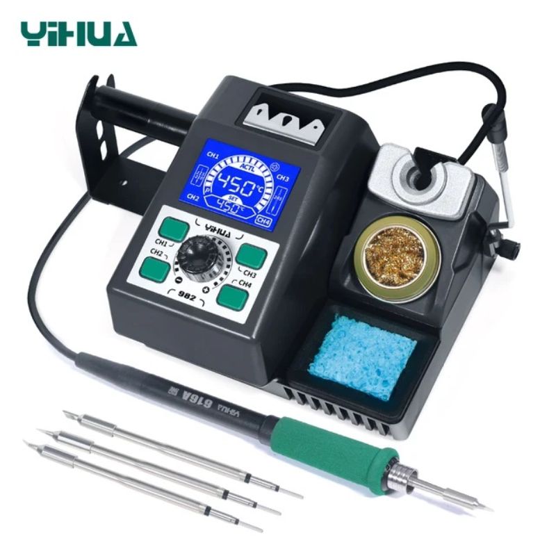 картинка Паяльная станция YIHUA 982 C245 с быстрым нагревом за 3 с, Set-2 от магазина "мир Электроники"