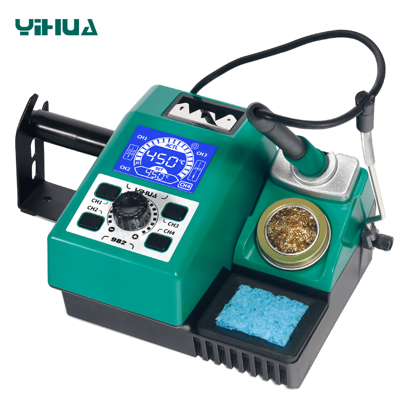 картинка Паяльная станция YIHUA 982 C210 нагрев 3 с, до 40 Вт, жала 3 шт от магазина "мир Электроники"