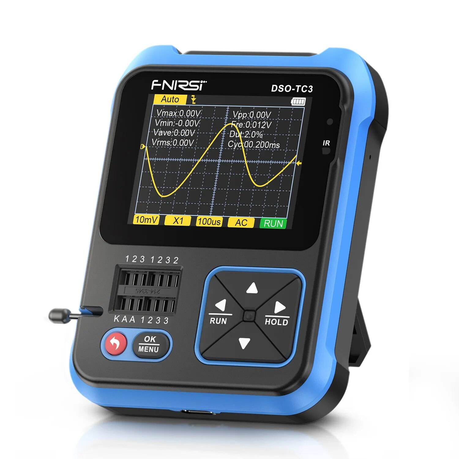 картинка Осциллограф FNIRSI DSO TC3, 500 кГц, генератор. тестер LCR T4, щуп от магазина "мир Электроники"