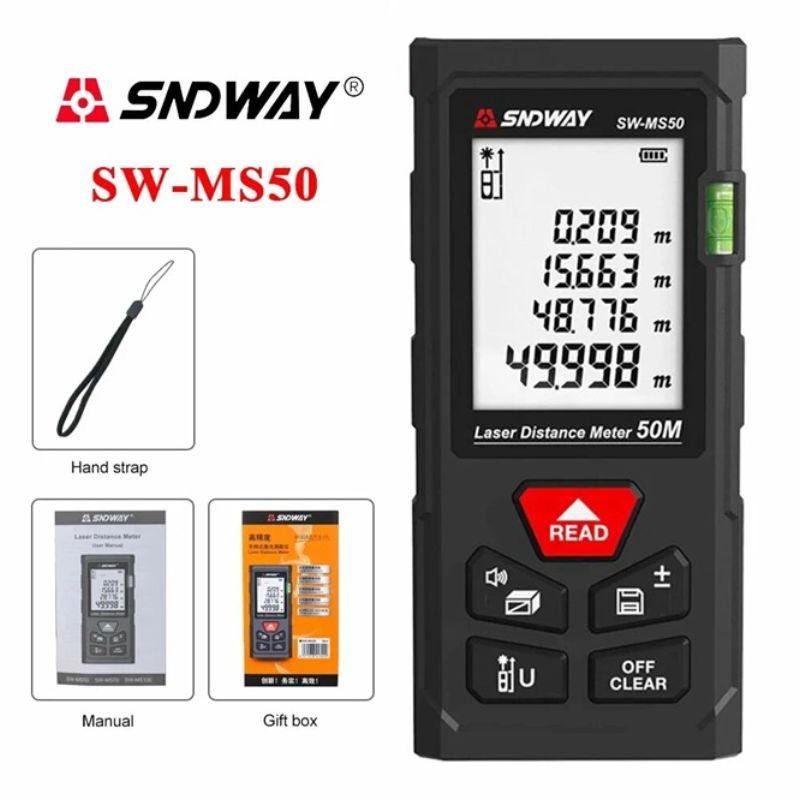 картинка Лазерный дальномер SNDWAY SW-MS50 до 50 м от магазина "мир Электроники"