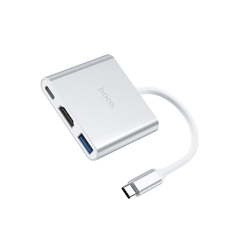 картинка Адаптер HOCO HB14, Type-C на USB 3.0, HDMI, Type-C PD 2.0 от магазина "мир Электроники"
