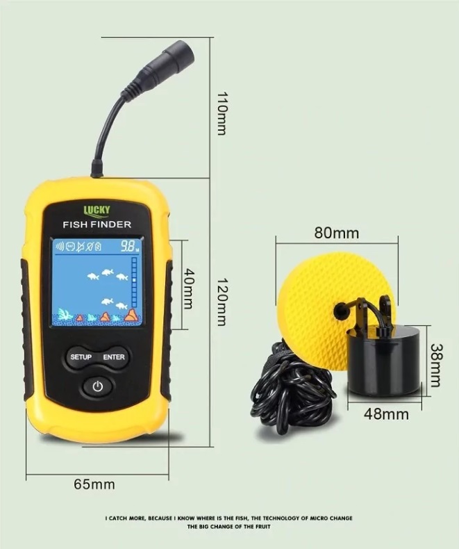 картинка Эхолот сонар Lucky FF1108-1 для ловли рыбы проводной, обнаружение до 100 м от магазина "мир Электроники"