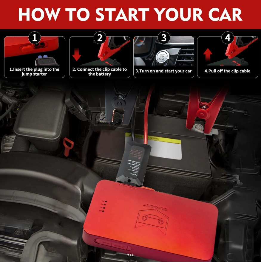 картинка Пусковое устройство для авто OBDIICAT D16, Car Starter 1000A, сумка от магазина "мир Электроники"