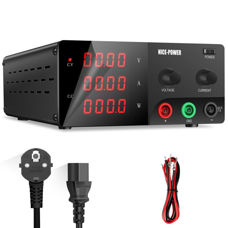 картинка Блок питания NICE-POWER R-SPS6010, 0-60В/10А, 3 индикатора, черный от магазина "мир Электроники"