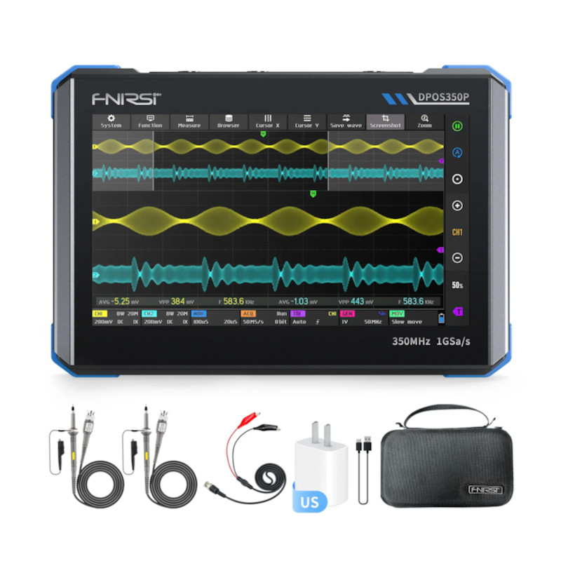 картинка Осциллограф FNIRSI DPOS350P, двухканальный, 350 Мгц от магазина "мир Электроники"
