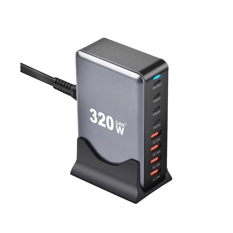 картинка Зарядная станция MBC 320 Вт, 4USB-C PD 100W, 4USB-A PD 18W от магазина "мир Электроники"