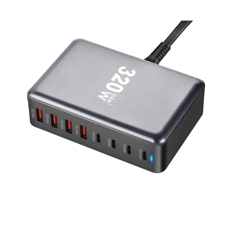 картинка Зарядная станция MBC 320 Вт, 4USB-C PD 100W, 4USB-A PD 18W от магазина "мир Электроники"
