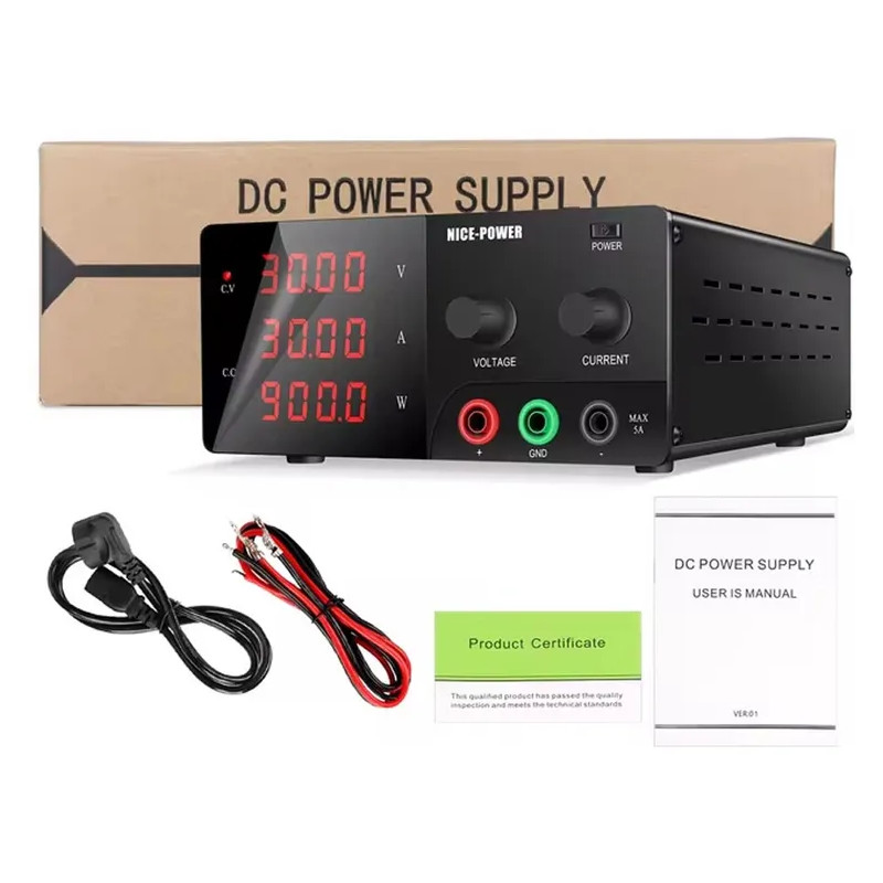 картинка Блок питания NICE R-SPS3030-232, 0-30B/30A, 3 индикатора, черный от магазина "мир Электроники"