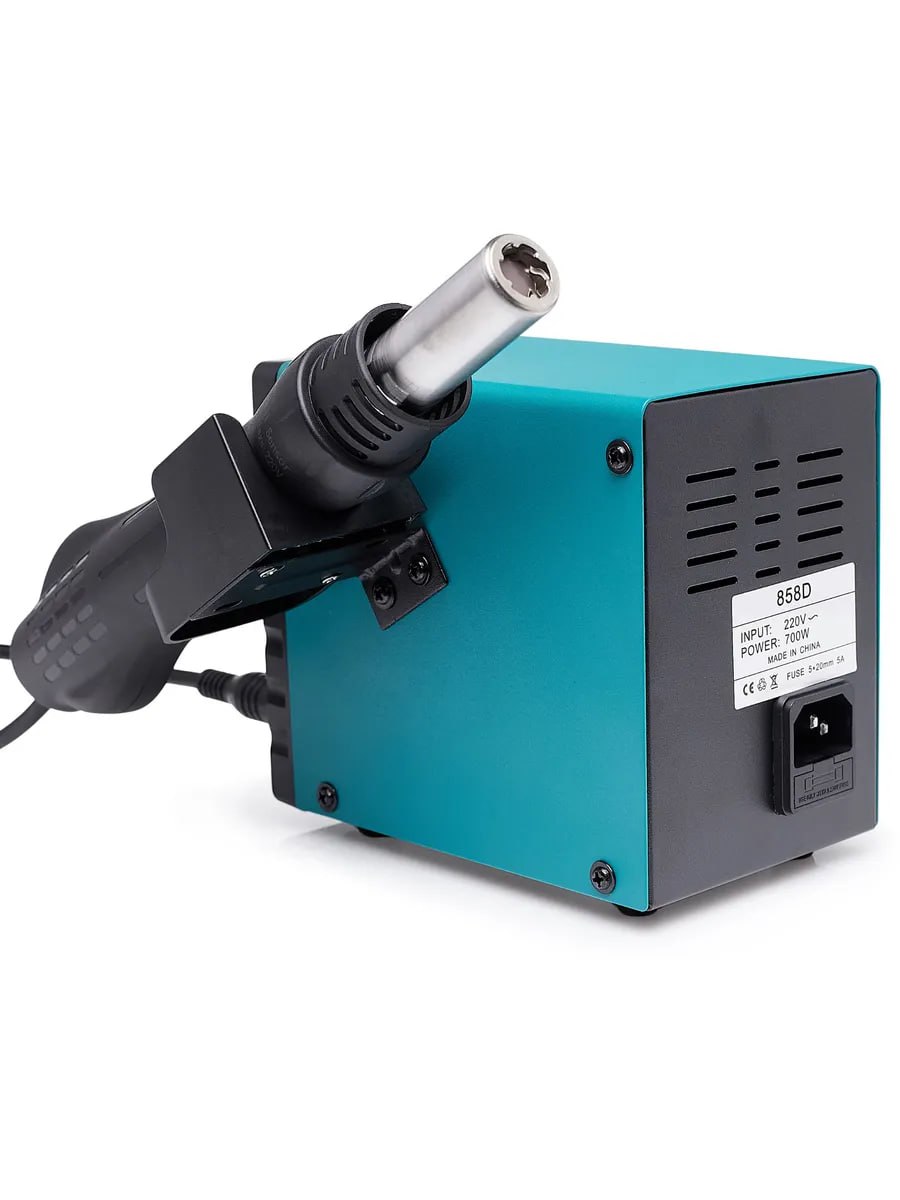 картинка Паяльный фен 858D Pro с запасными нагревателями от магазина "мир Электроники"