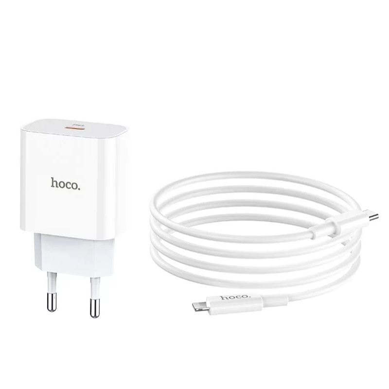 картинка Сетевое зарядное устройство Hoco C76A Pro, PD 30Вт, Type-C на Lightning от магазина "мир Электроники"